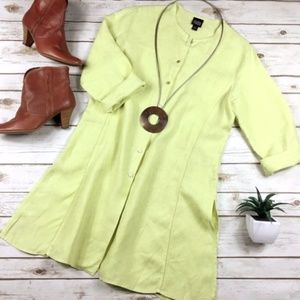 Eileen Fisher Yellow Linen Lagenlook Top or Jacket